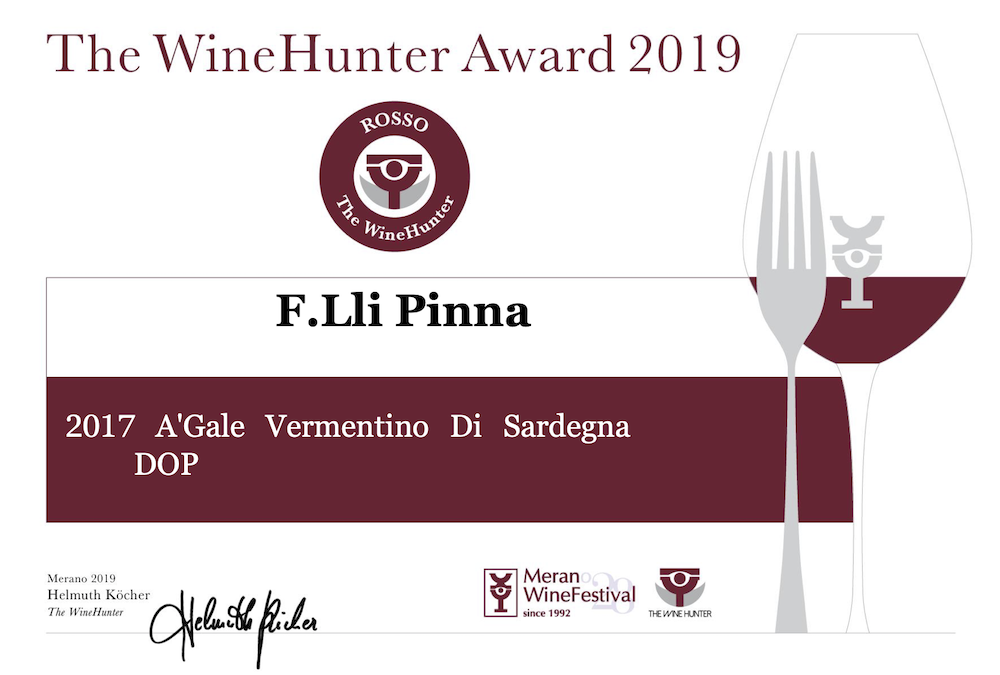 2017 A’Gale Vermentino di Sardegna – The WH Award Rosso 2019