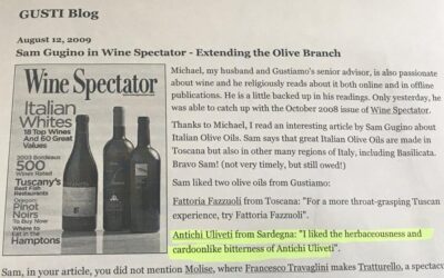 Sam Gugino in Wine Spectator – Extending the Olive Branch